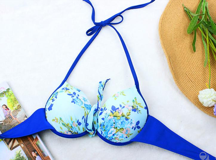 Flower patterned swimwear bikini and cover - Theone Apparel