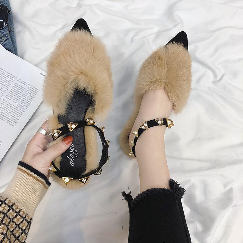 Fuzzy Faux Fur Statement Slides - Theone Apparel