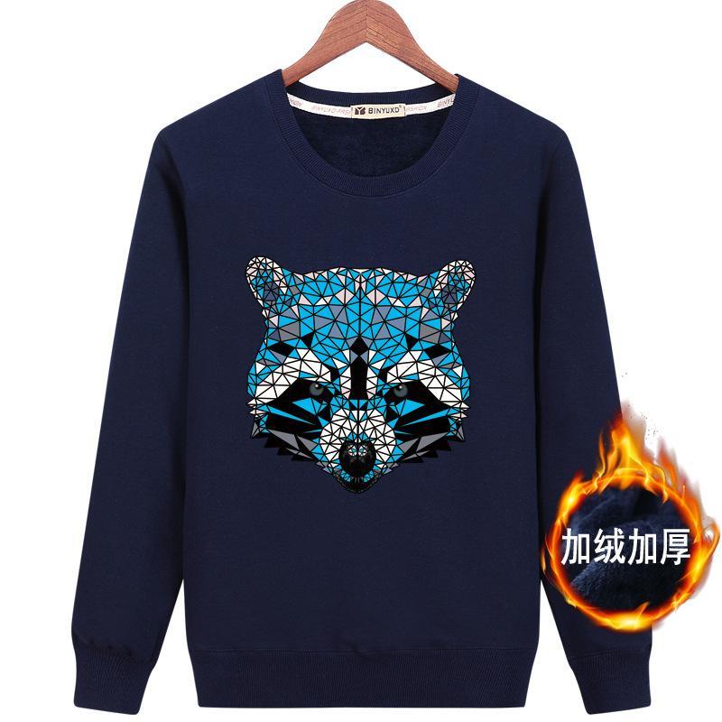 Sweater Grafis Raccoon Ubin Geometris