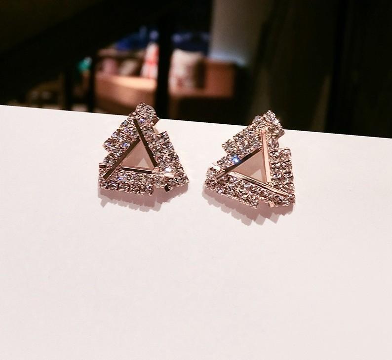 Dazzling Triangle Cutout Stud Earrings - Theone Apparel