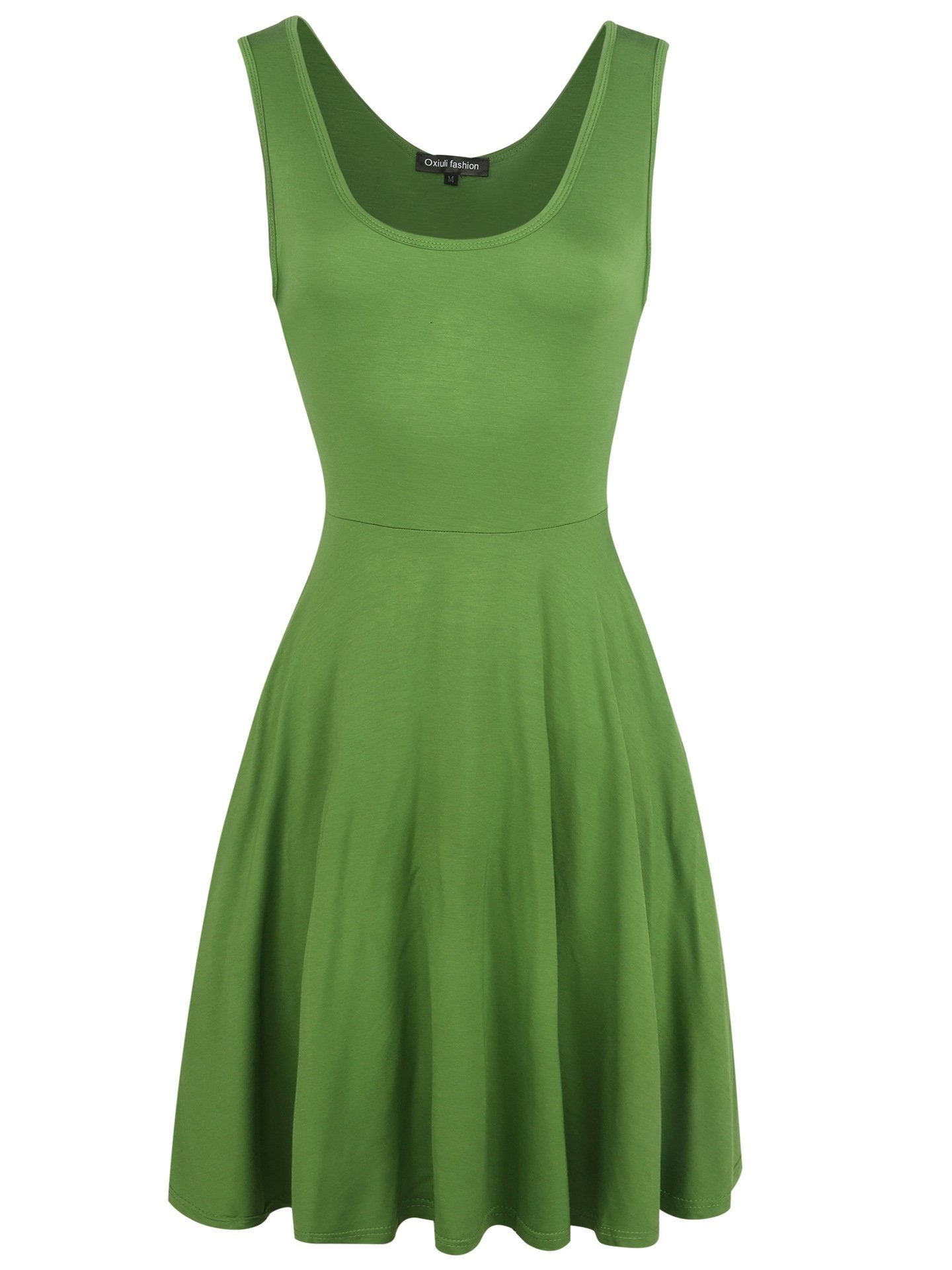 Robe de réservoir de cou de scoop vert