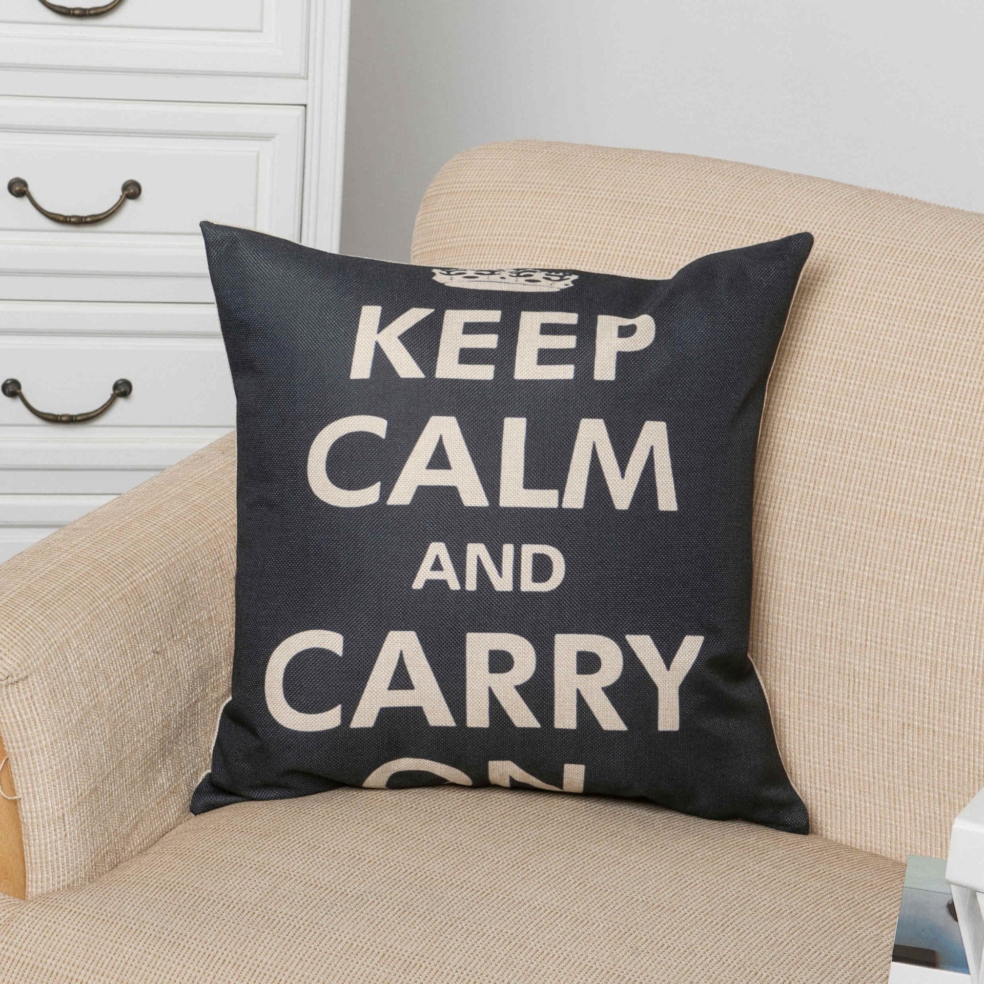 Keep Calm Carry On Pillow Cover