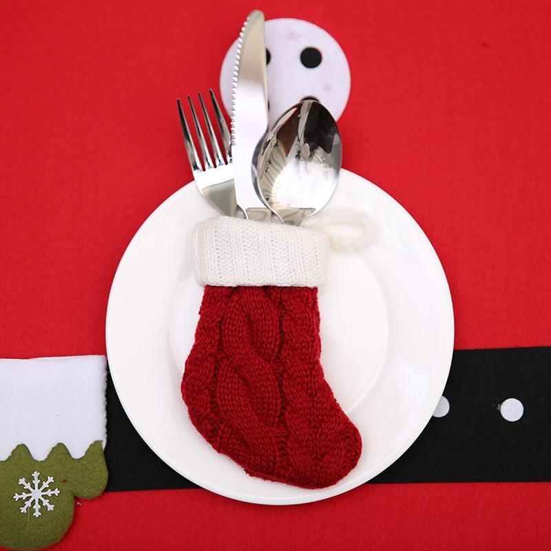 Knitted Christmas Knife and Fork Bag