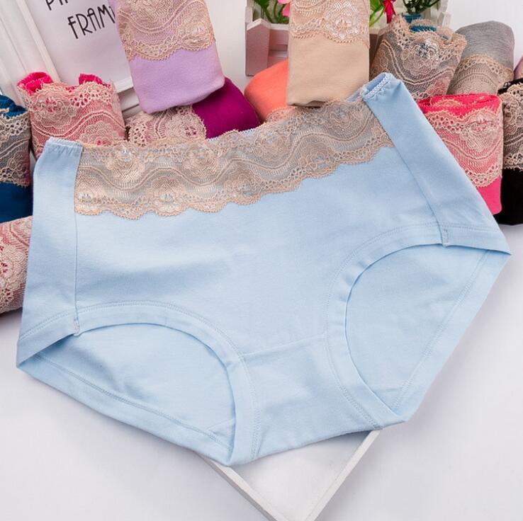 Panty hipster de talle alto con parte superior de encaje