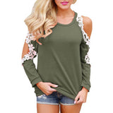 Floral Crochet Trim Cutout Top