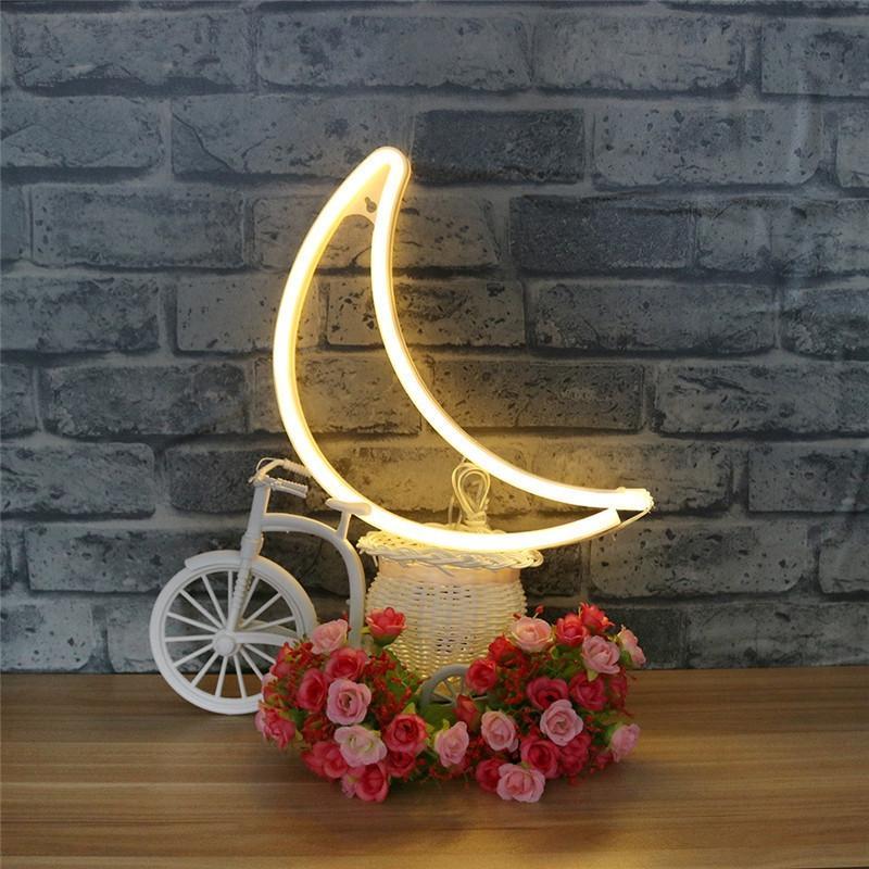 Moon Shaped Neon Night Light