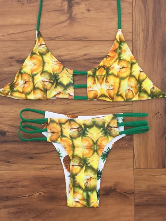 Pineapple Print Womens String Bikini