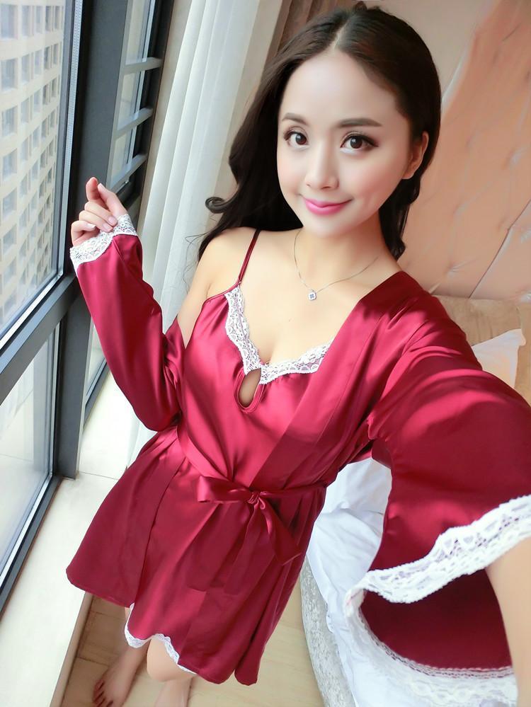 Keyhole Nighttie Lingerie Robe Set