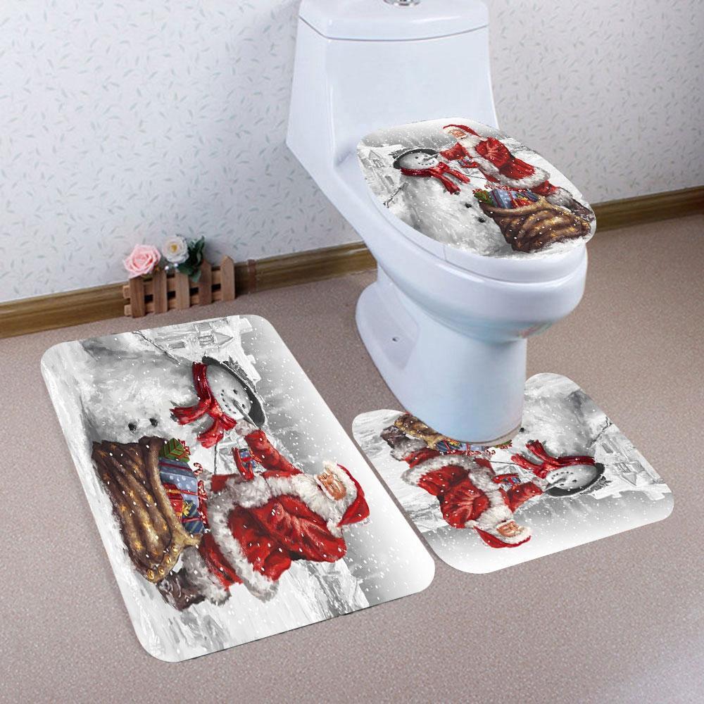 Santa Claus and Snowman Bathroom Set