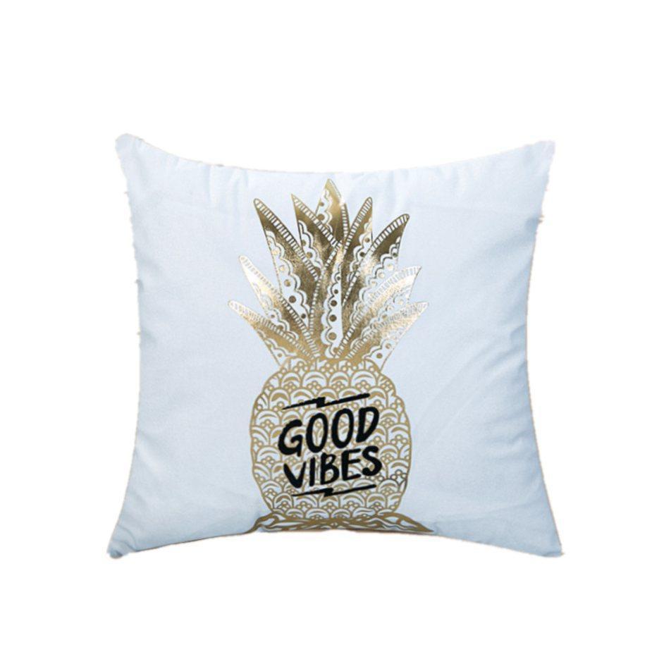 Scripted Gold Foil Pillow Covers