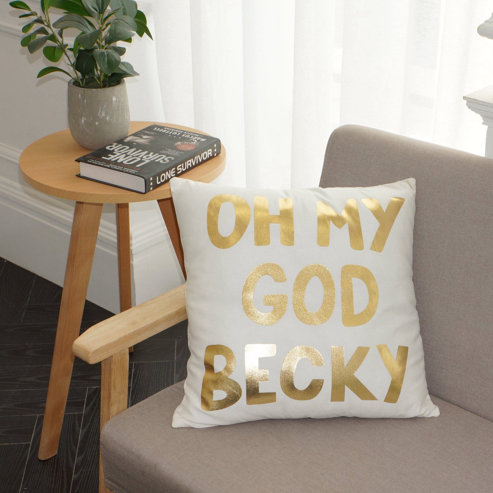 Scripted Gold Foil Pillow Covers