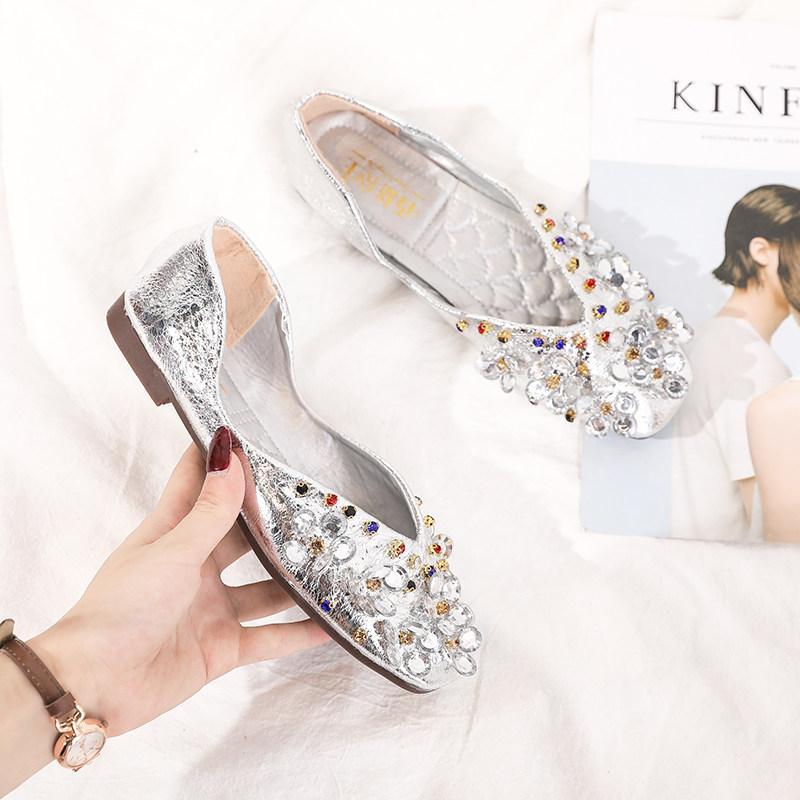 Jeweled Metallic Statement Ballet Flats