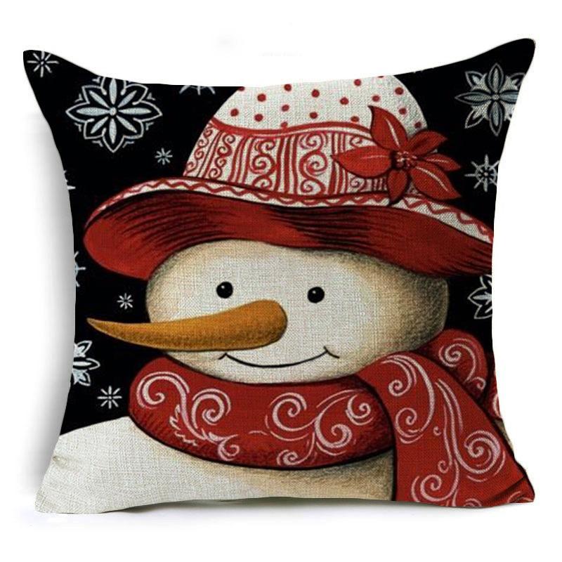 Smiling Snowman Holiday Pillow Covers