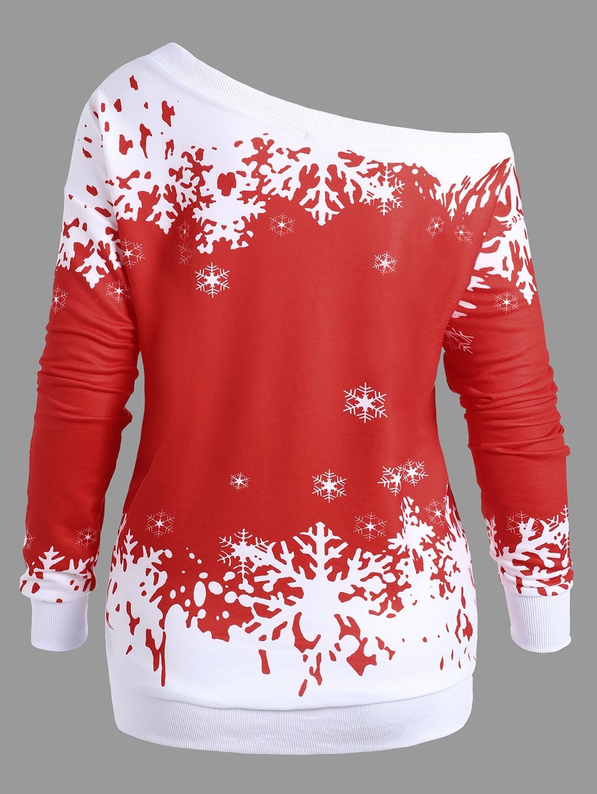 Snowflake One Shoulder Plus Size Sweatshirt