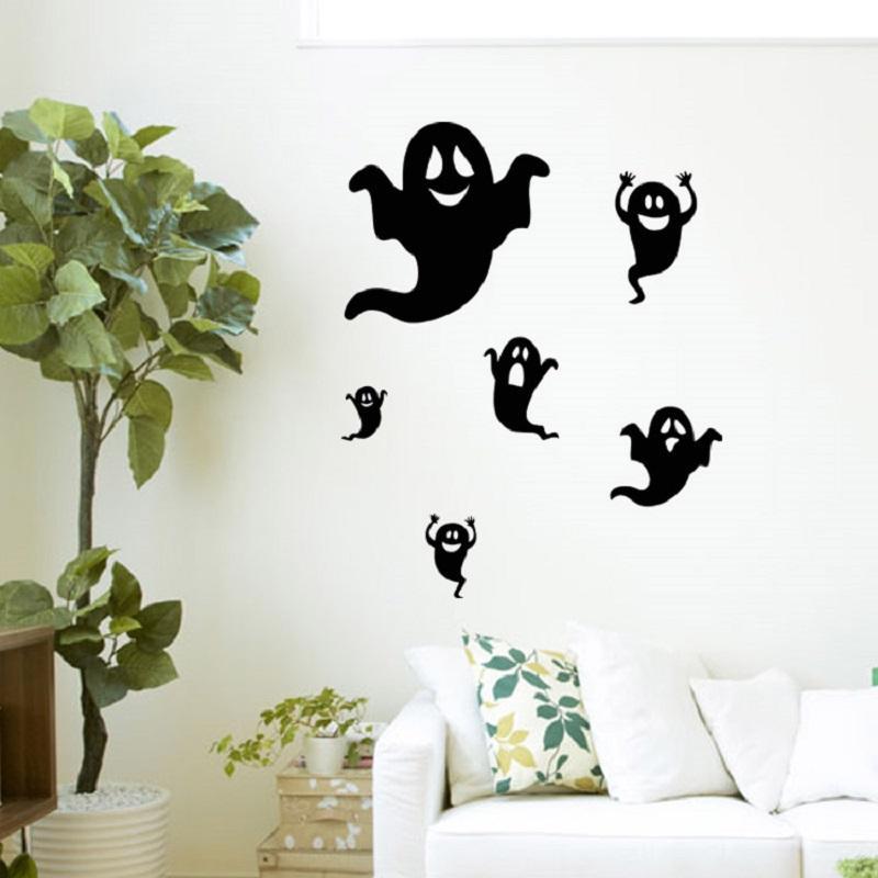 Spooky Halloween Black Ghost Wall Sticker