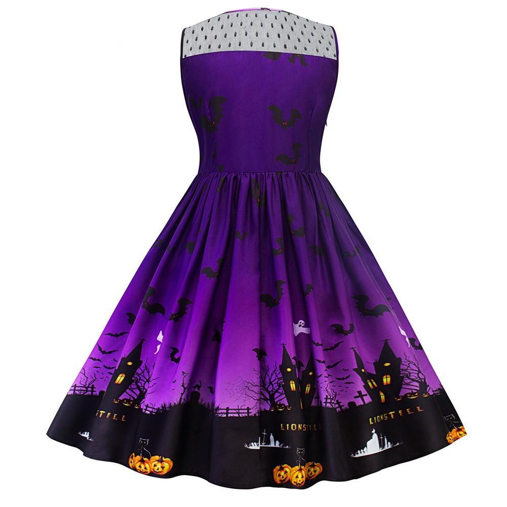 Spooky Halloween Scene Cocktail Dress