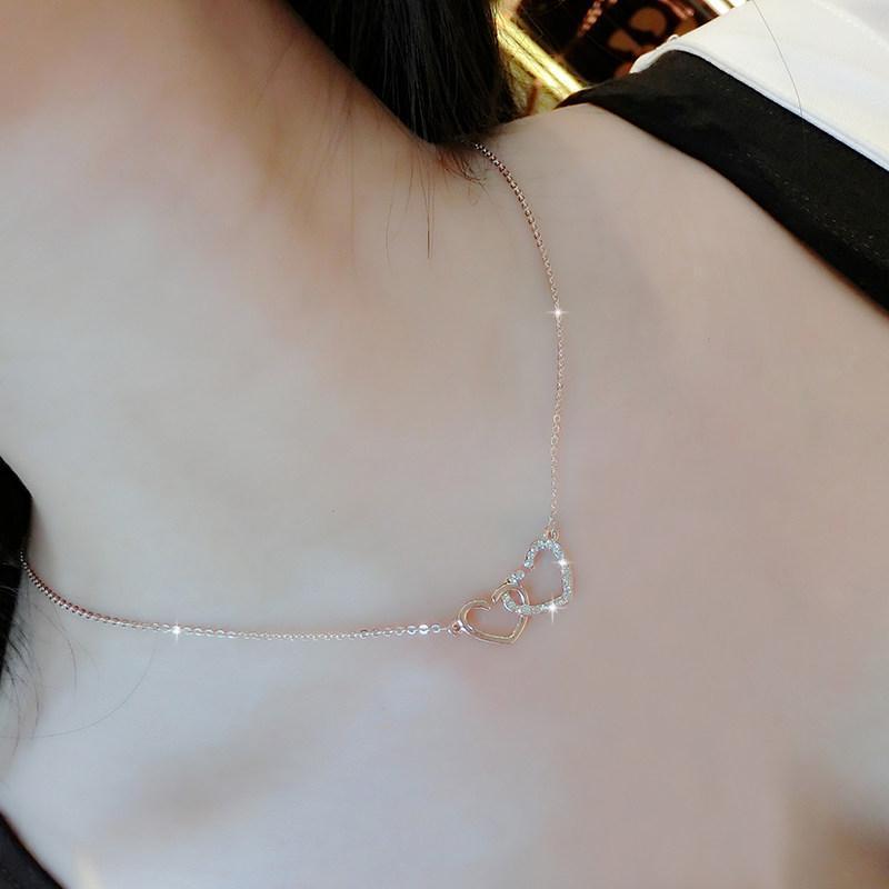 Collier d'amant connecté deux coeurs