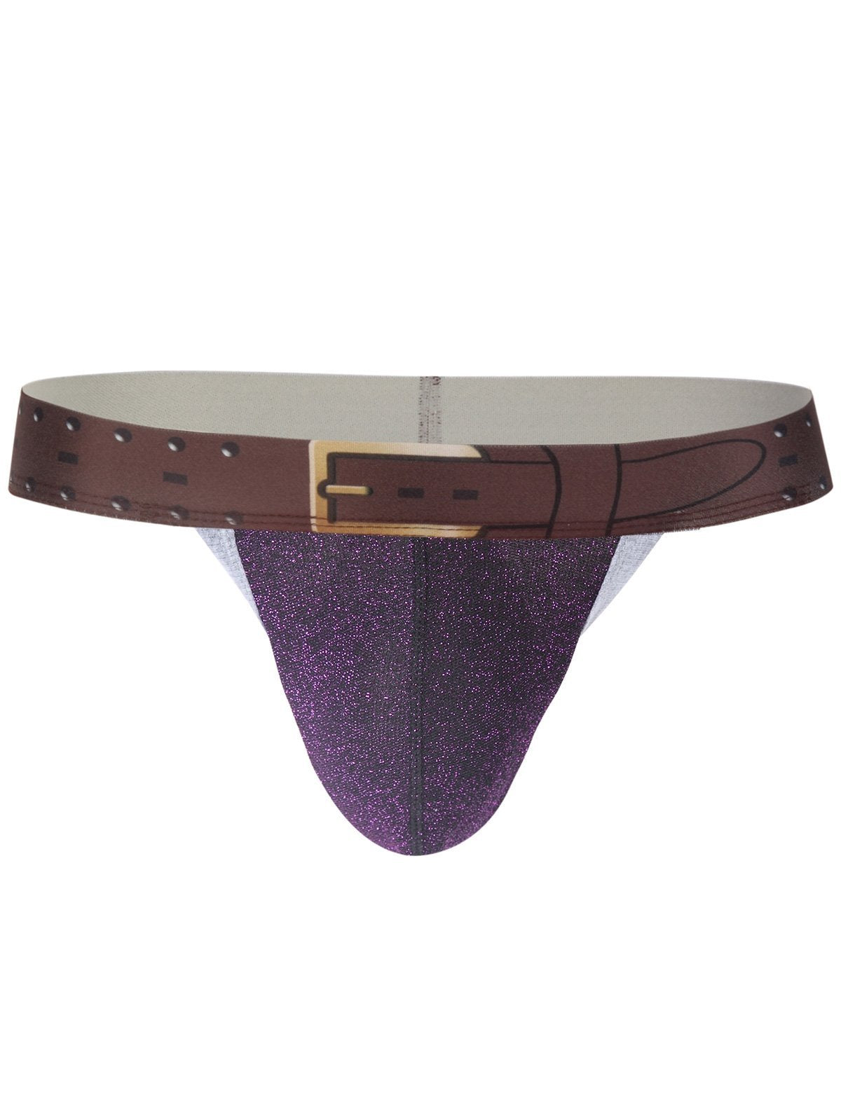 U Convex Faux Belt Waist Trunk