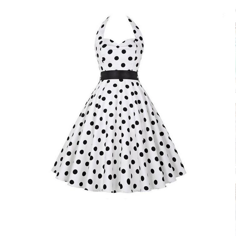 Polka Dot Retro Pleat Dress