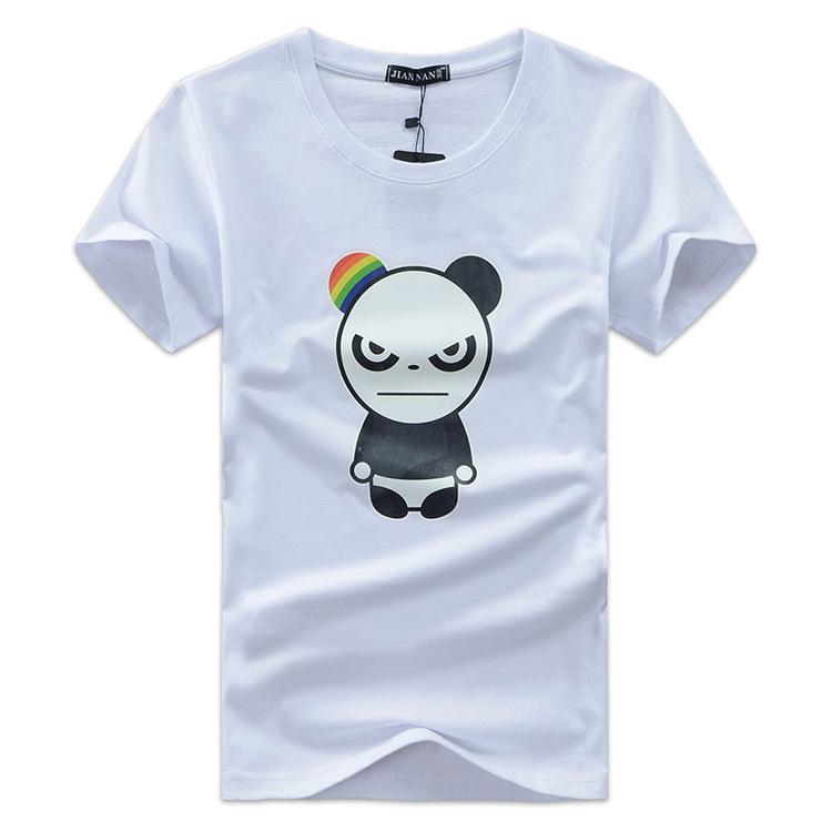 Marcou a camisa de panda arco -íris