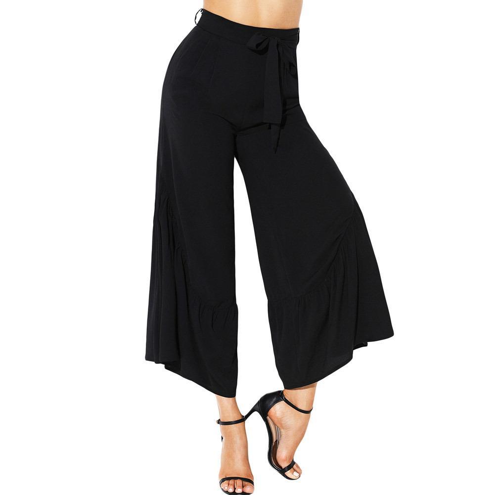 Wide Leg Tie Waist Palazzo Pants