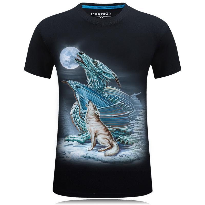 Chemise hurlante de loup et de dragon