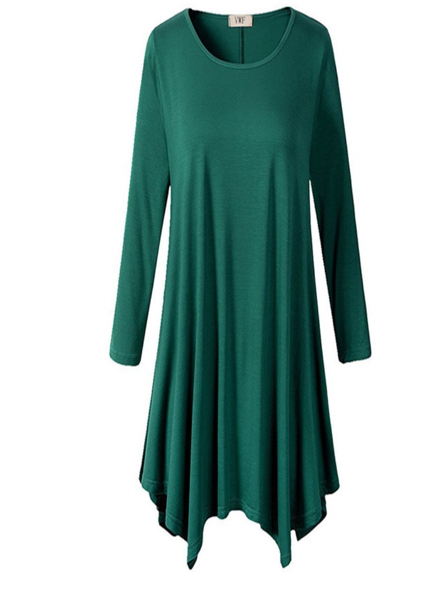 Asymmetrical Hem Sweater Dress - THEONE APPAREL