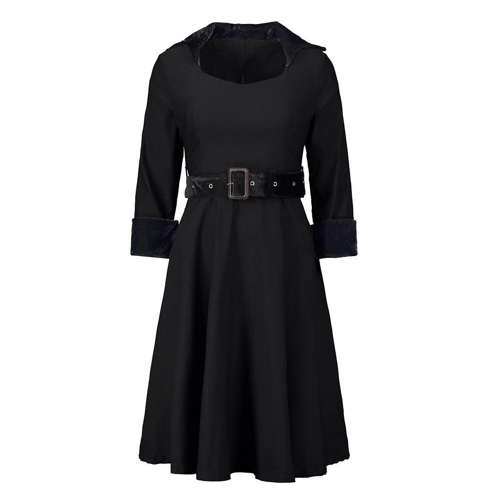 Big Belt Trench Collared Dress - THEONE APPAREL