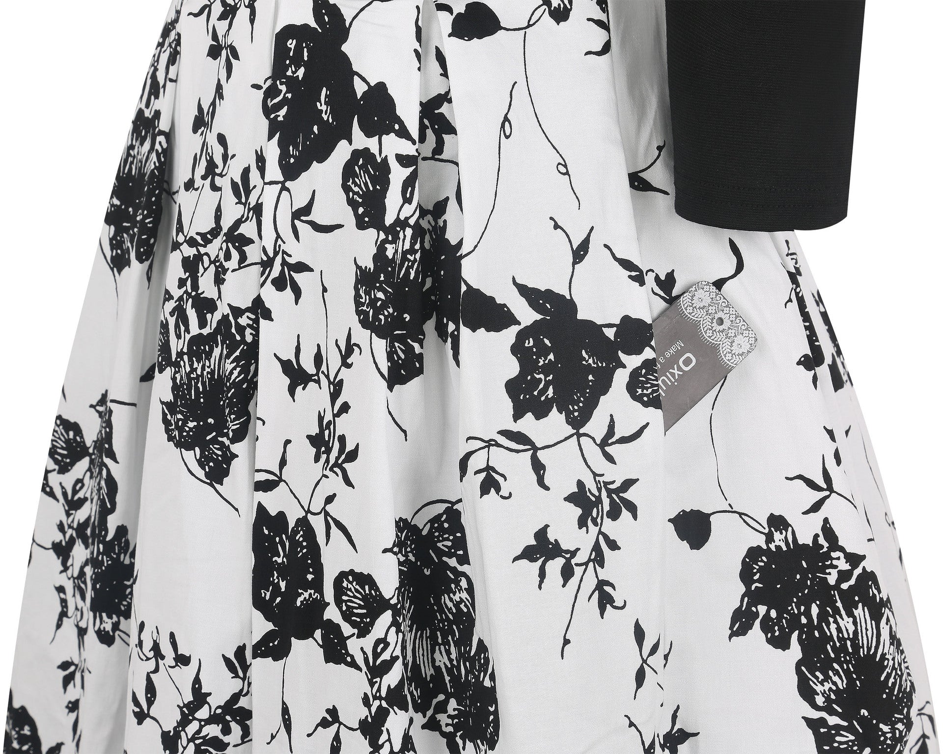 Black & White Floral Cutout Dress - THEONE APPAREL