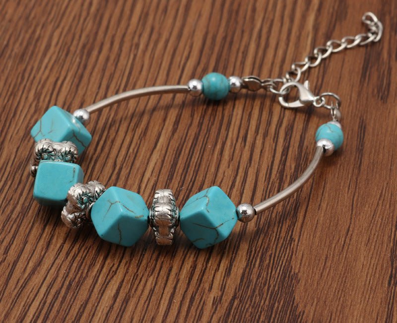 Blue Turquoise Cube Bracelet - THEONE APPAREL