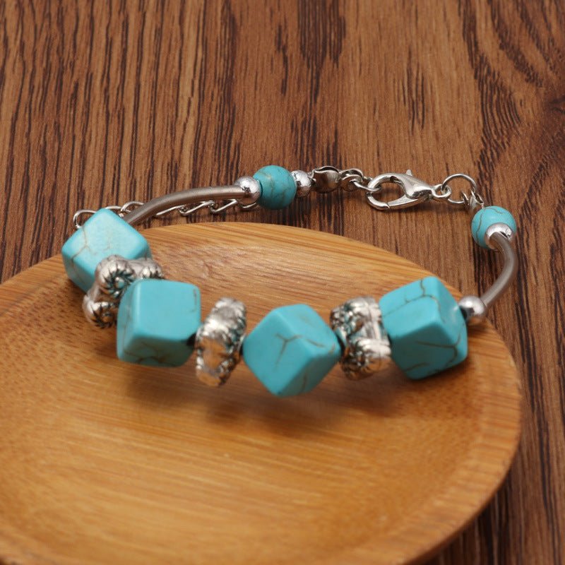 Blue Turquoise Cube Bracelet - THEONE APPAREL