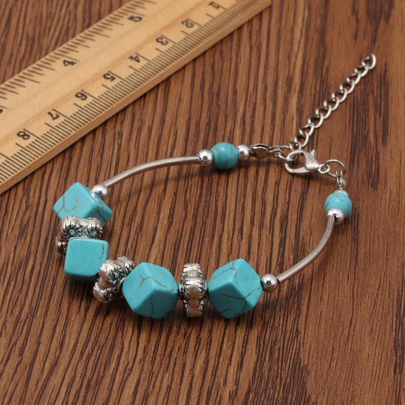 Blue Turquoise Cube Bracelet - THEONE APPAREL